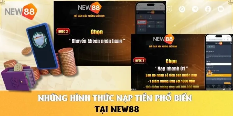 Những hình thức nạp tiền phổ biến tại NEW88